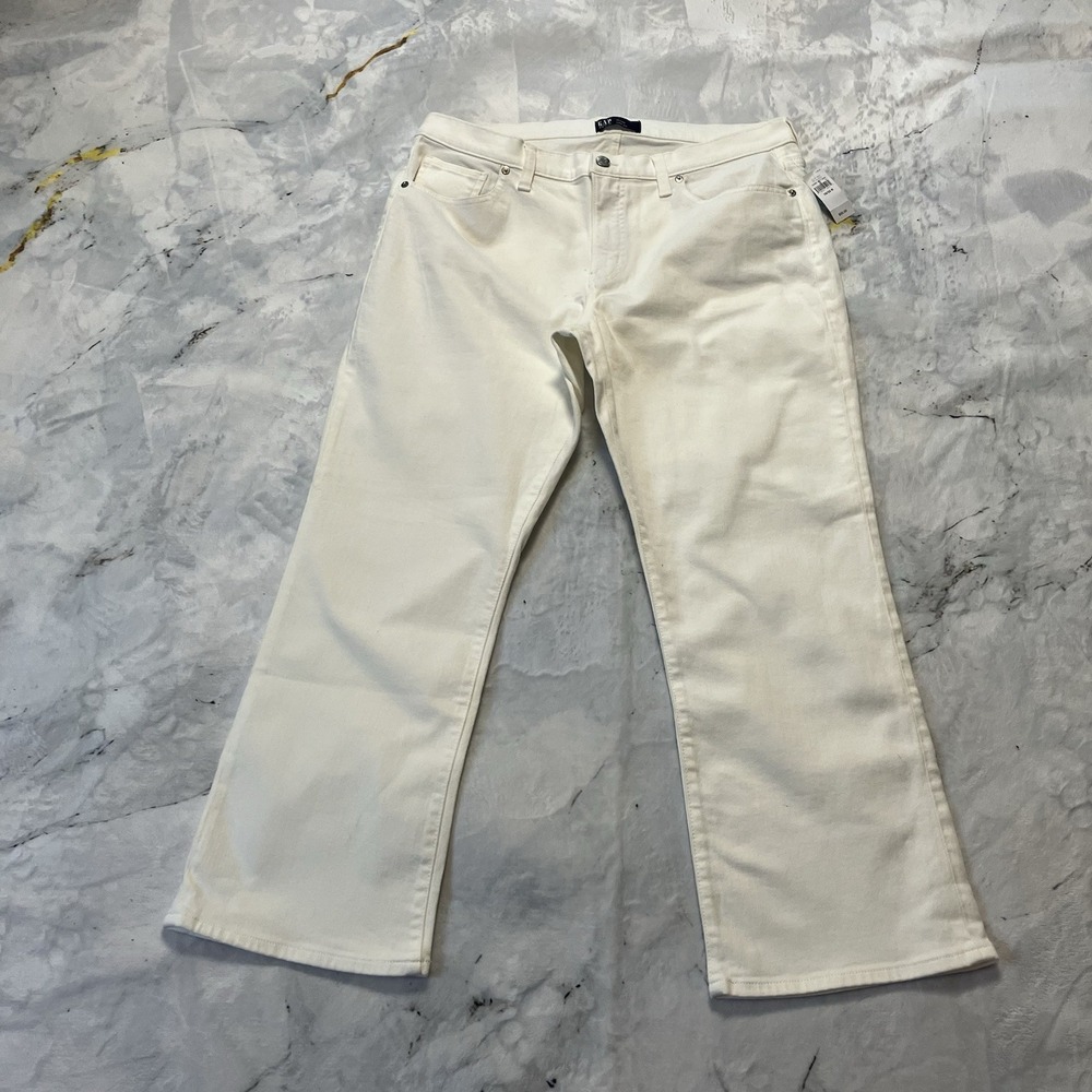 Gap Denim Jeans Womens Size 16/33 Bright Off‎ White Kick Fit High Rise